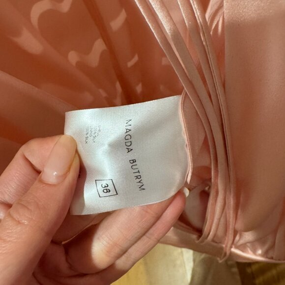 Magda Butrym pink silk long sleeve flower mini dress - Picture 7 of 8